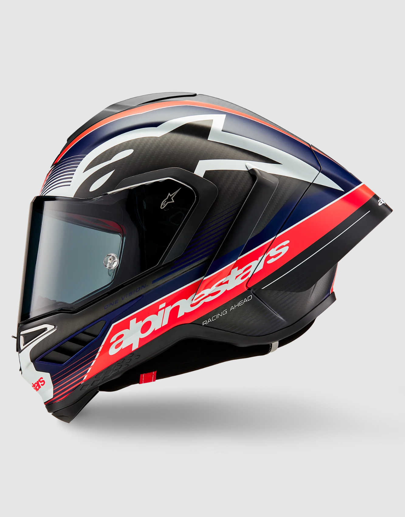 Supertech R10 Helmet - Team - Matte Black/Carbon Red Fluo/Blue