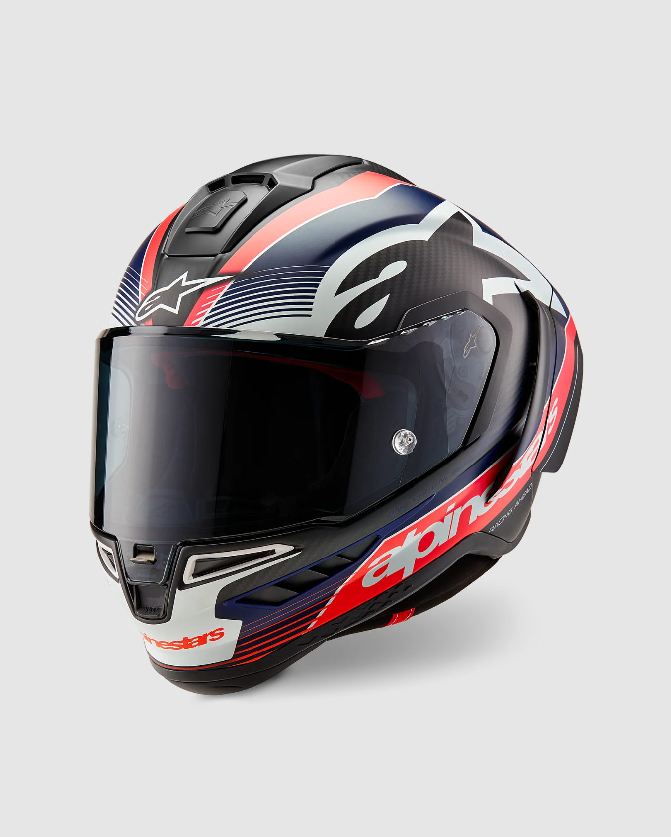 Supertech R10 Helmet - Team - Matte Black/Carbon Red Fluo/Blue