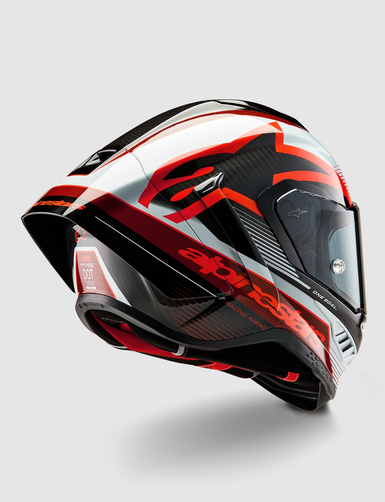 Supertech R10 Helmet - Team - Black/Carbon Red/Gloss White