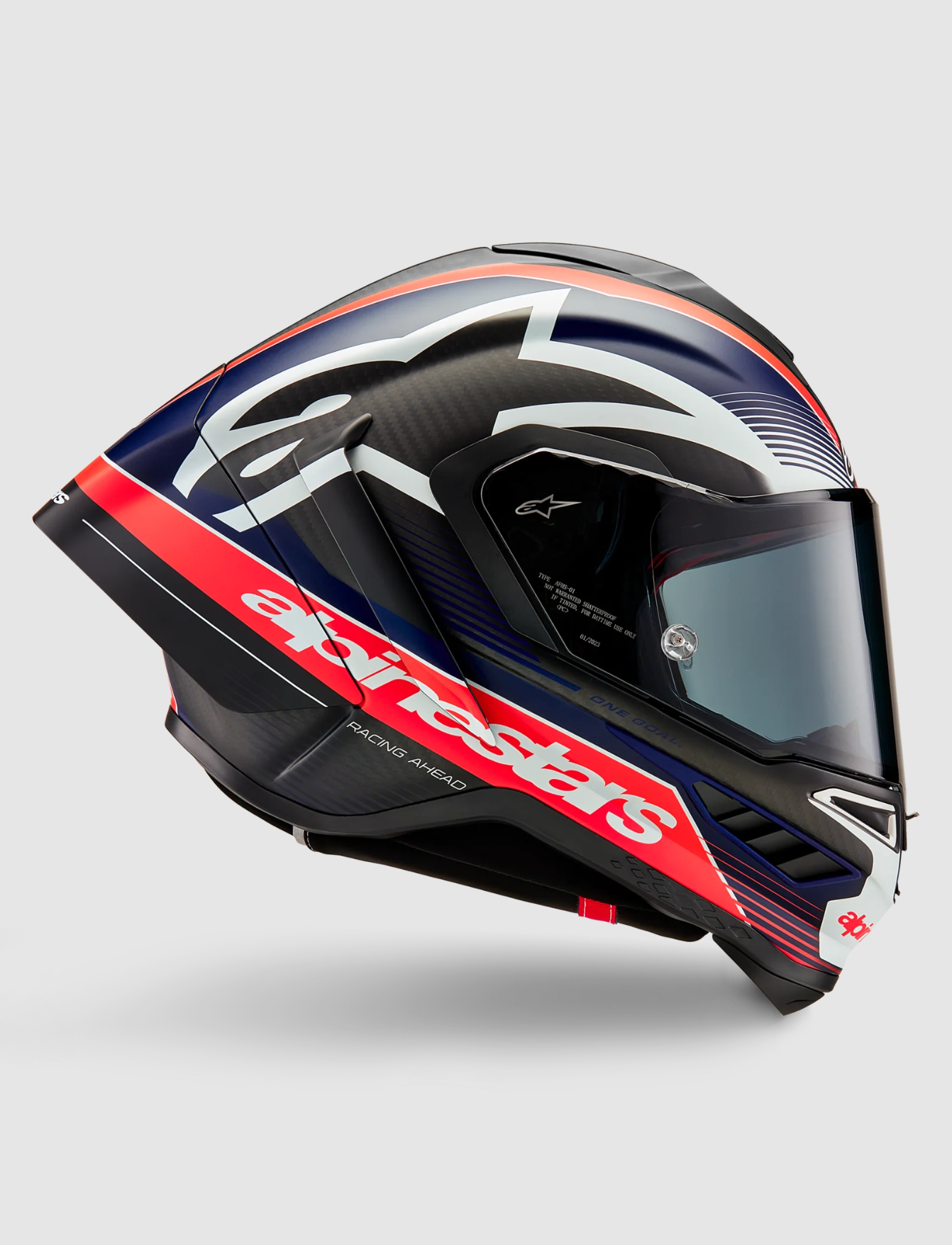 Supertech R10 Helmet - Team - Matte Black/Carbon Red Fluo/Blue