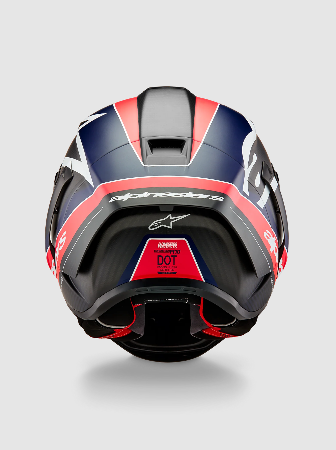 Supertech R10 Helmet - Team - Matte Black/Carbon Red Fluo/Blue