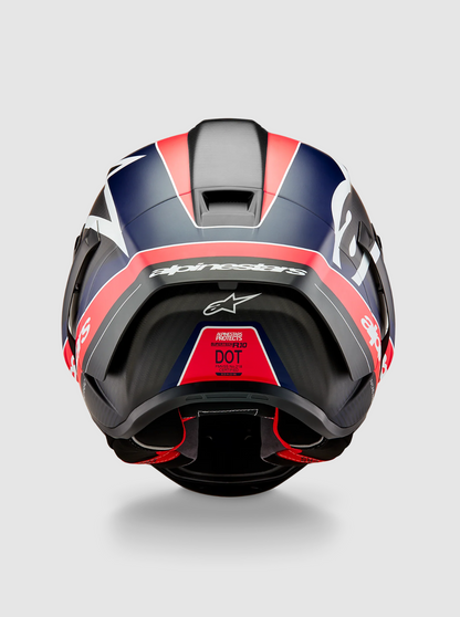 Supertech R10 Helmet - Team - Matte Black/Carbon Red Fluo/Blue